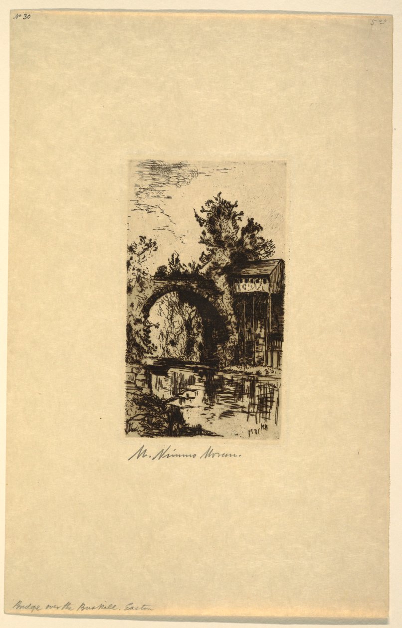 Ponte sobre o rio Bushkill, Easton, Pensilvânia de Mary Nimmo Moran