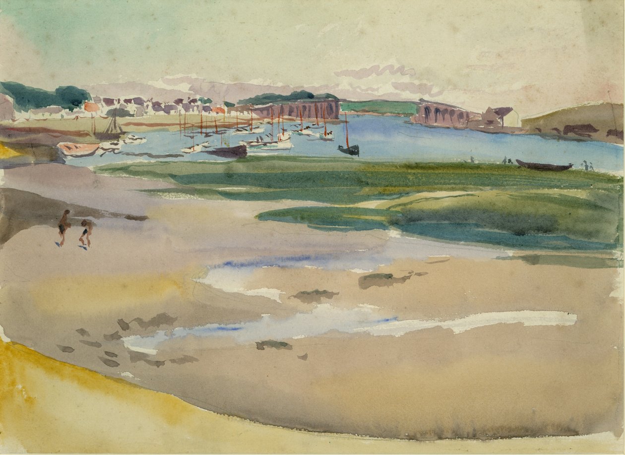 O Estuário, c.1930 (aguarela sobre papel) de Mary Sophia Ludlow