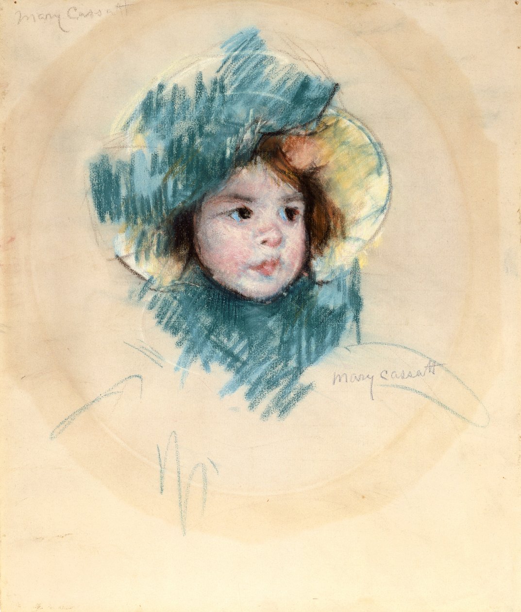 Cabeça de Margot (pastel sobre papel branco) de Mary Stevenson Cassatt