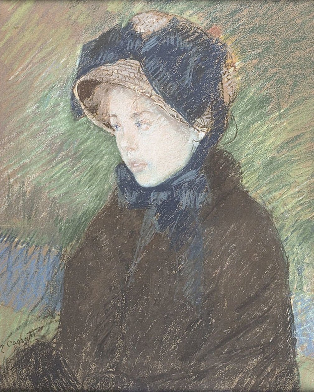 Retrato de uma Jovem, c.1880 (pastel sobre papel) de Mary Stevenson Cassatt