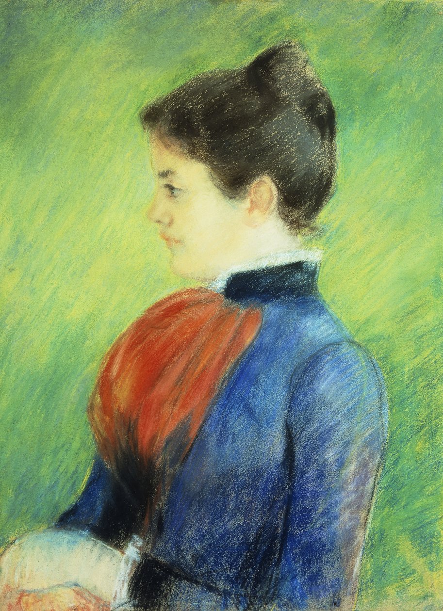 Perfil de uma mulher vestindo um Jabot, de Mary Cassatt