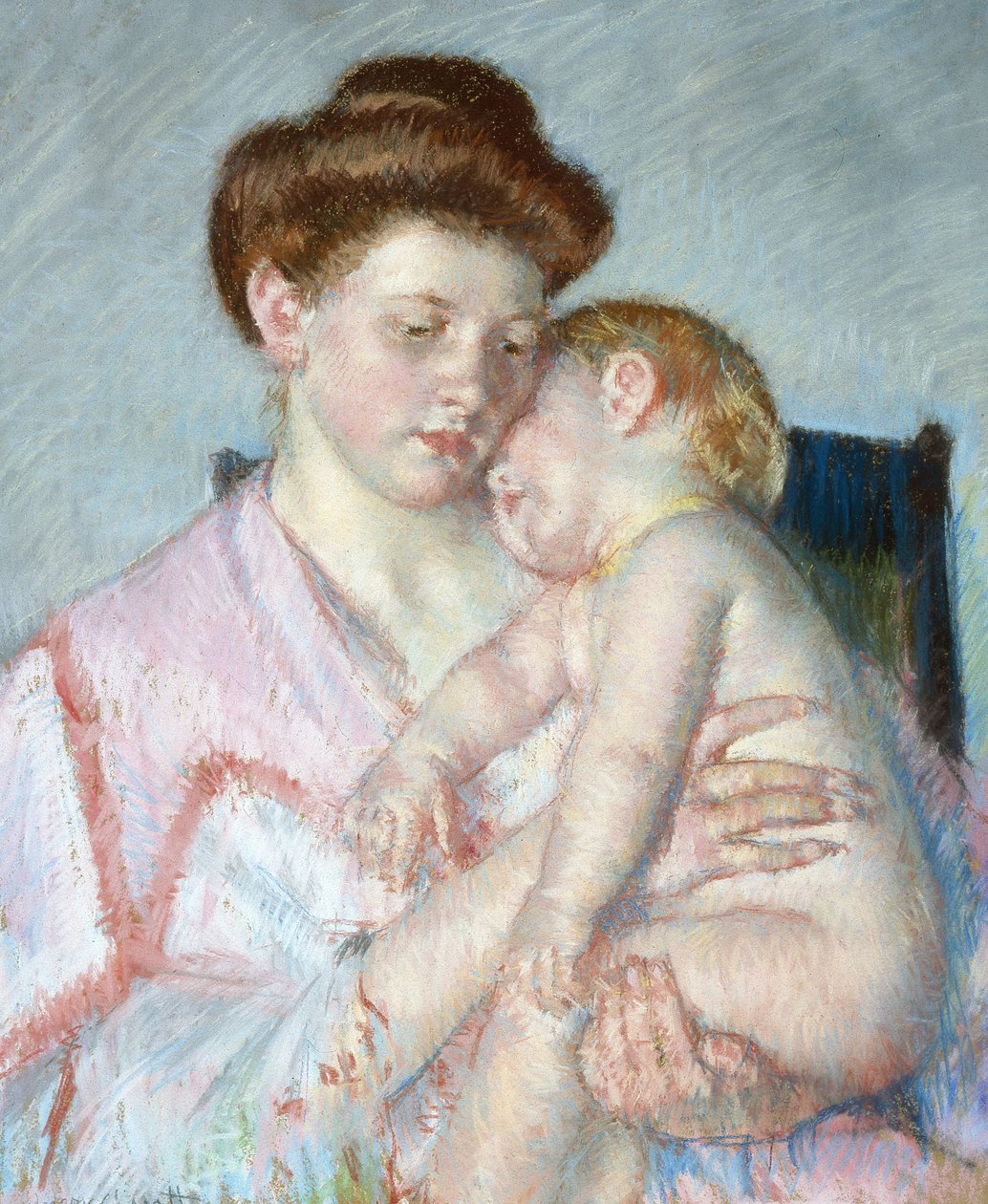 Bebê sonolento, c.1910 (pastel sobre papel) de Mary Stevenson Cassatt