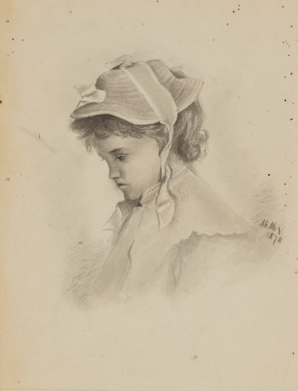 Sem título (Cabeça de uma criança a olhar para baixo) de Mary Vaux Walcott