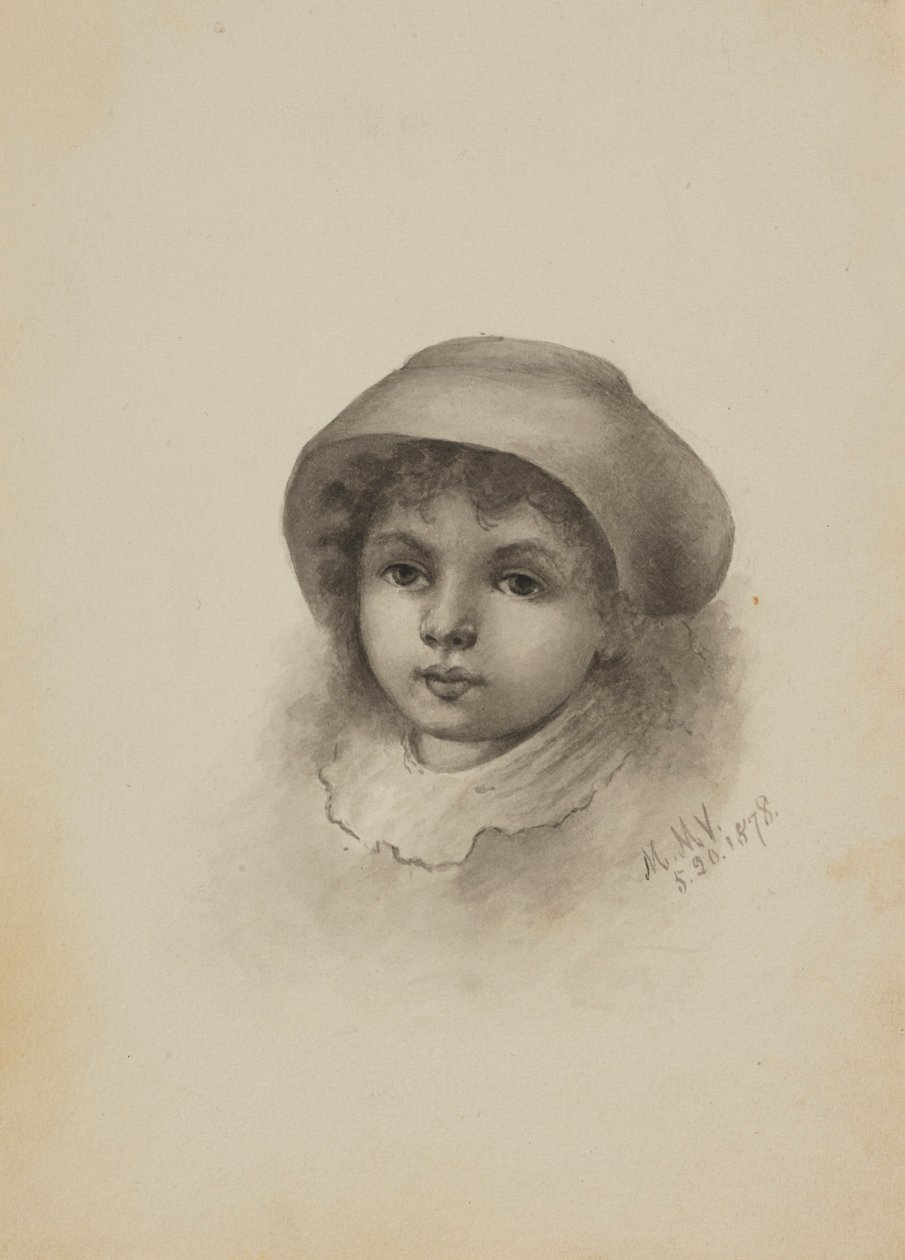 Sem título (Cabeça de uma criança com chapéu) de Mary Vaux Walcott
