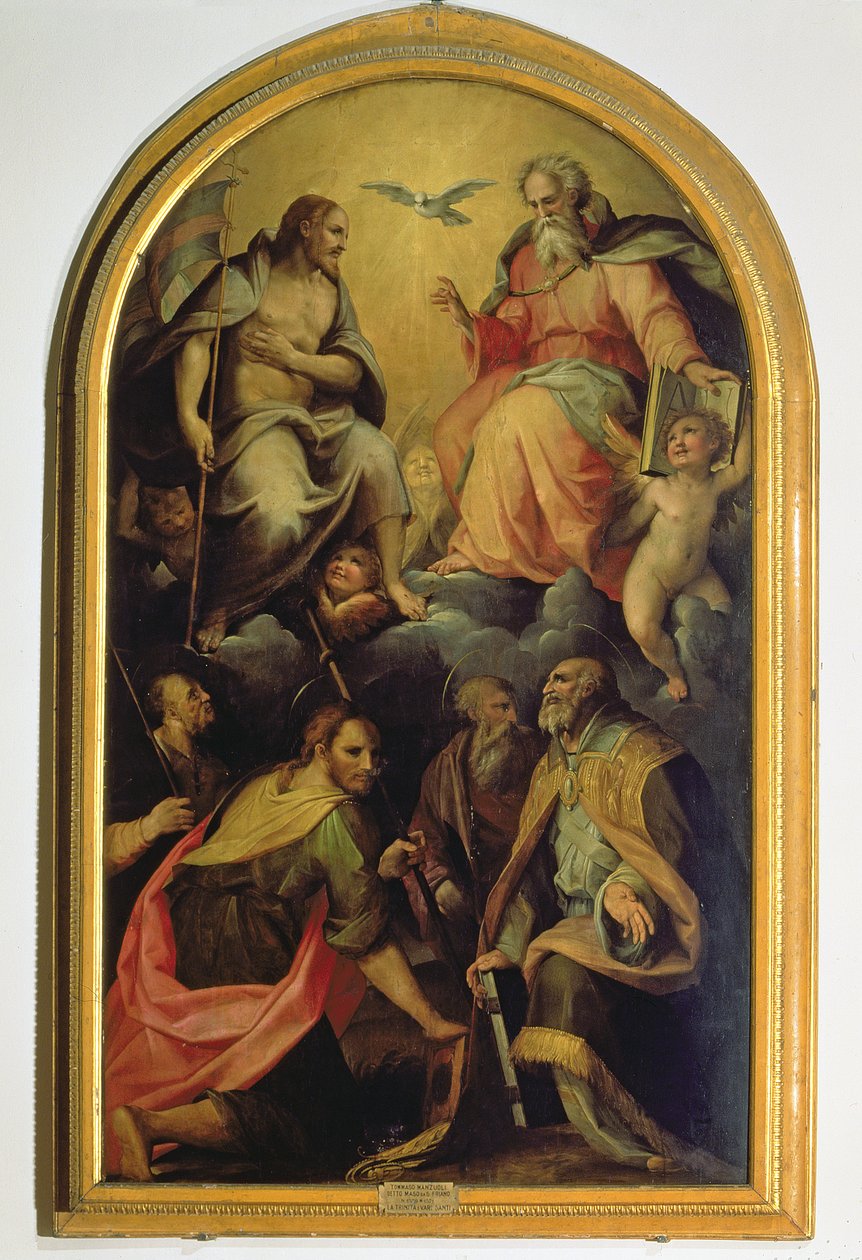 A Santíssima Trindade com Santos de Maso da San Friano