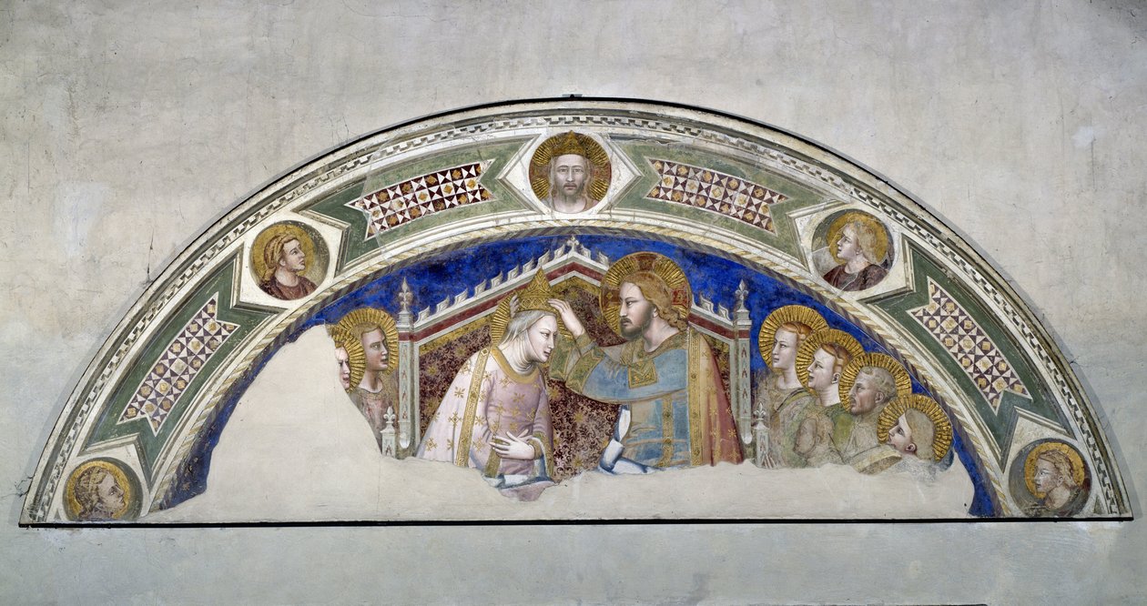 Coroação da Virgem. Pintura de Maso di Banco (ativo entre 1335 e 1346) de Maso di Banco