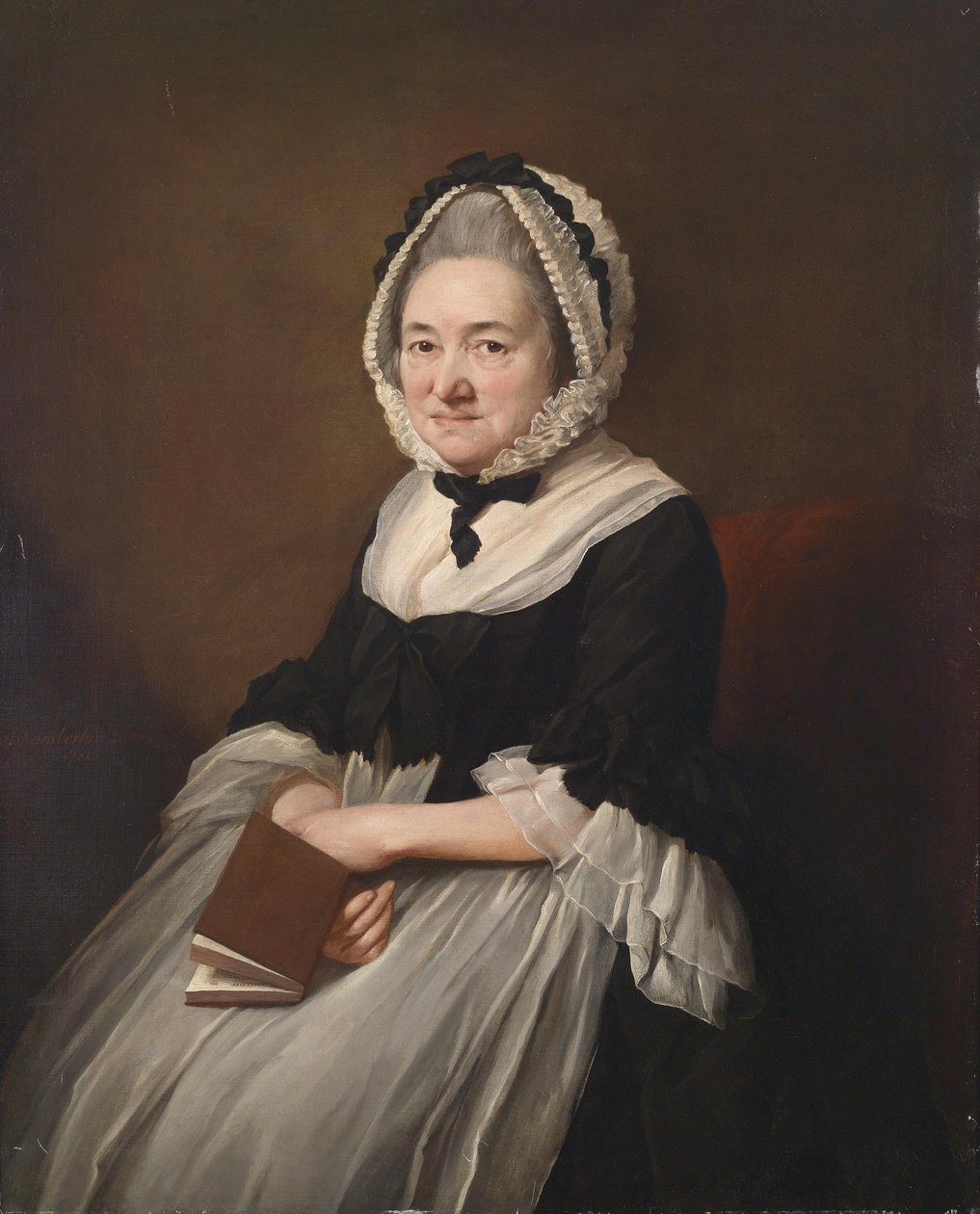 Retrato da Sra. Stevenson, assinado e datado do meio esquerdo de Mason Chamberlin