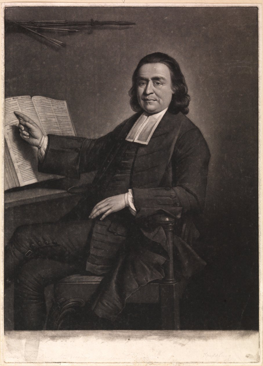 O Reverendo Sr. Samson Occom, gravado por Jonathan Spilsbury, 1768 (mezzotint) de Mason Chamberlin