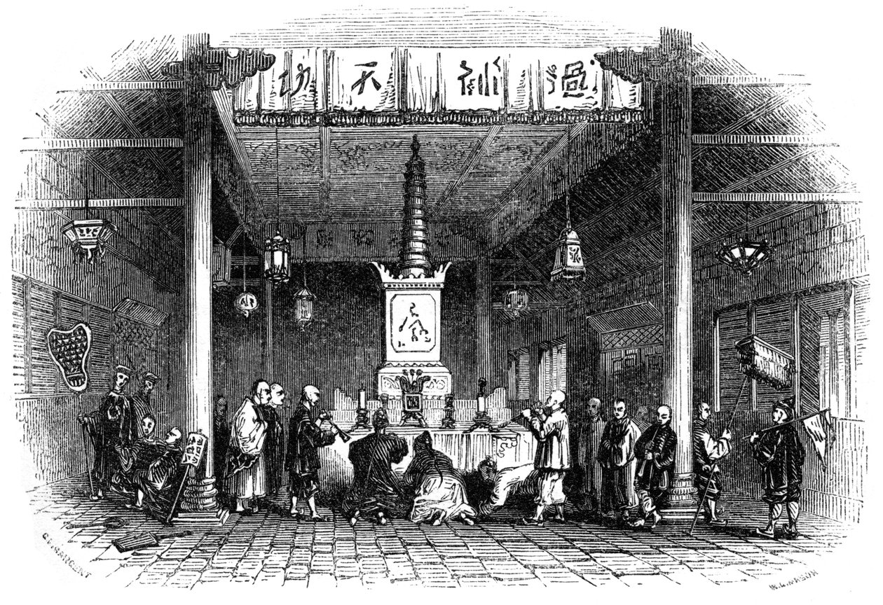 templo budista, China, 1847 de Mason