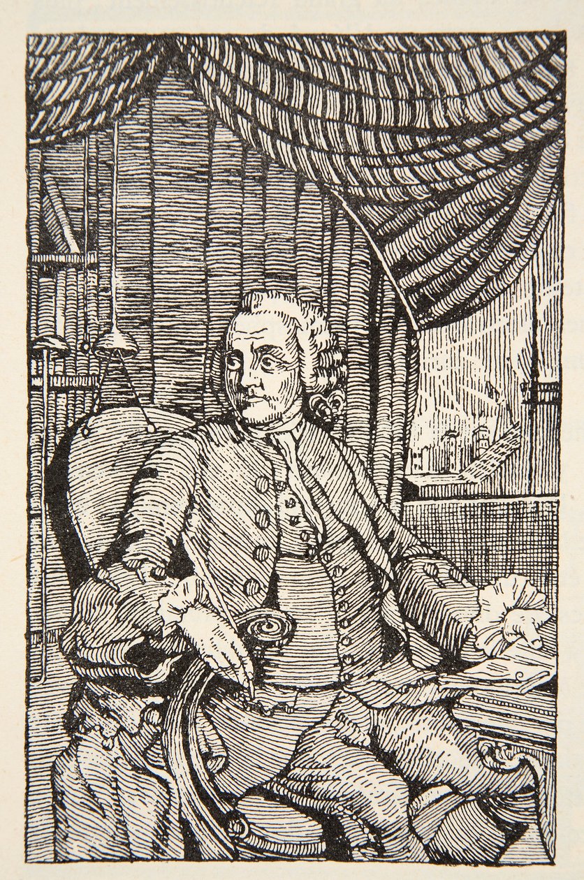 Franklin, cópia por Boris Mestchersky (d.1957) ilustração de "História da nação francesa", Ciências, volumes I e II, por Gabriel Hanotaux (1853-1944), 1924 de Mason Chamberlin