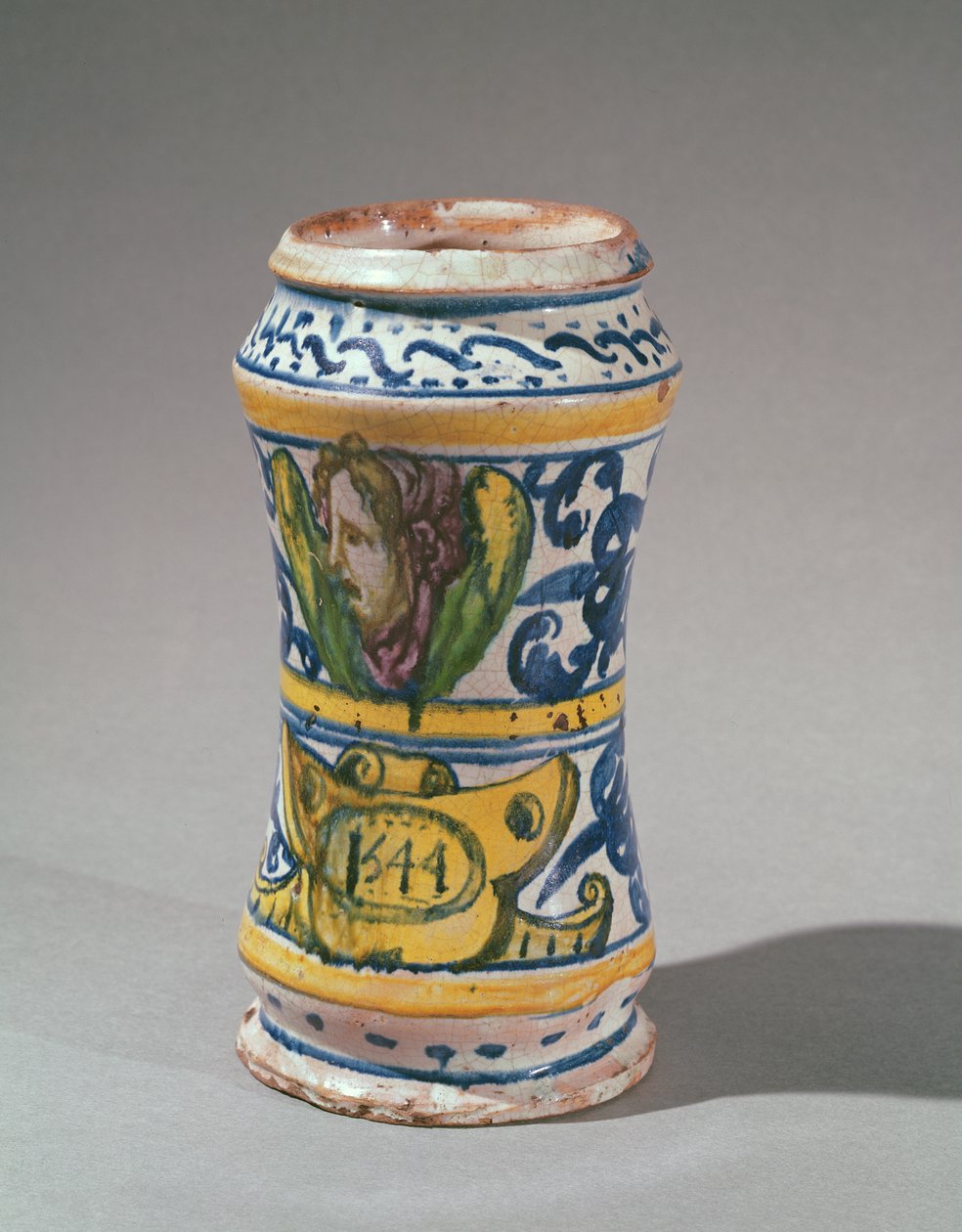 Albarelle, fabricado em Rouen, 1544 (barro) de Masseot Abaquesne
