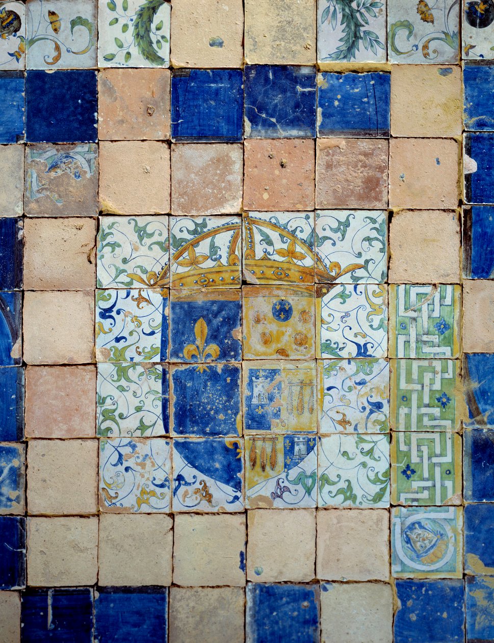 Telhas cerâmicas do pavimento do Chateau d