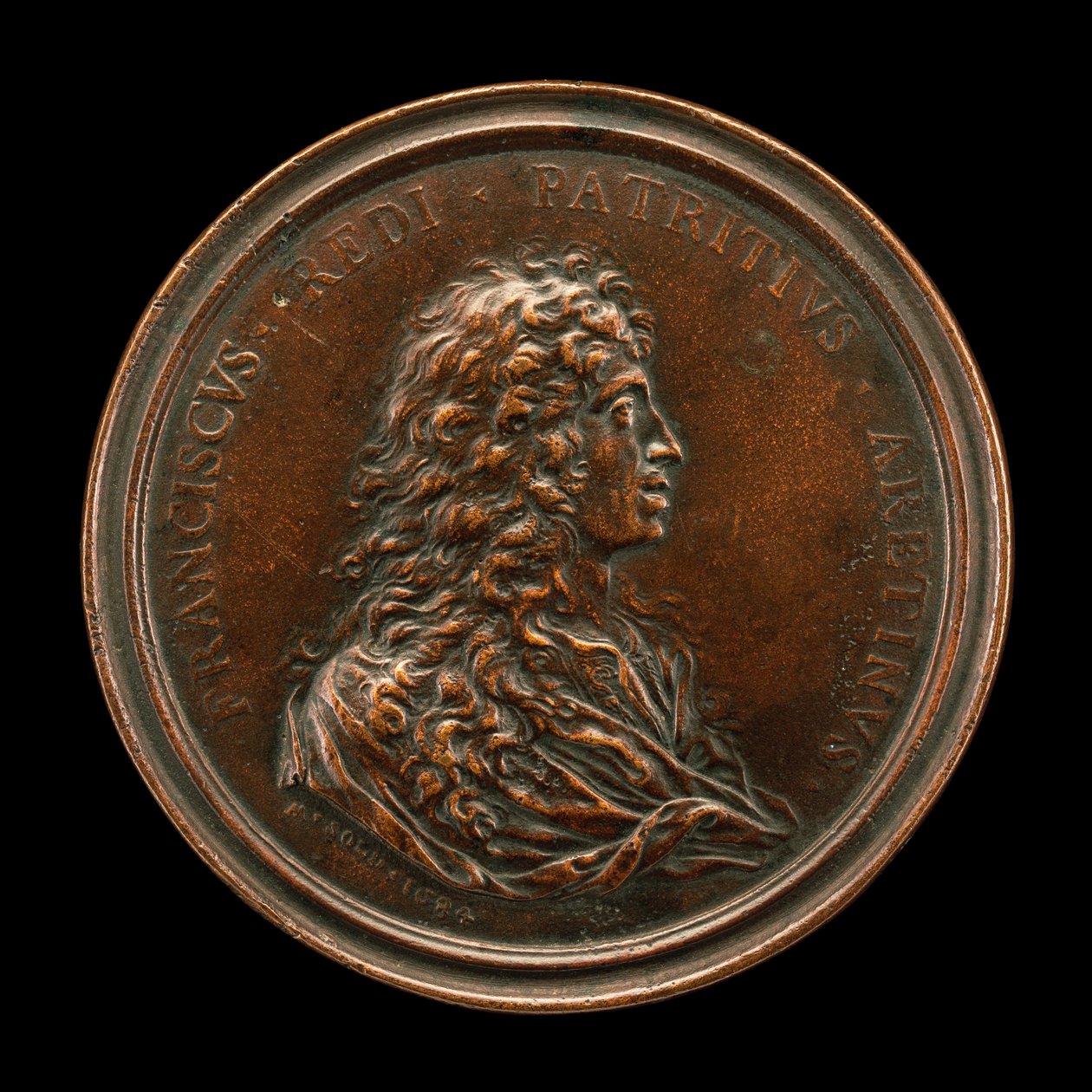 Francesco Redi, 1626-1697, Médico e Cientista [anverso], 1684. de Massimiliano Soldani