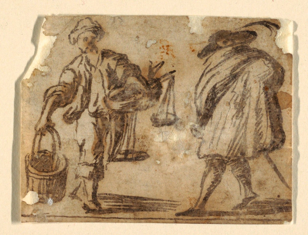 A fish peddler. A gentleman. de Massimo Stanzione