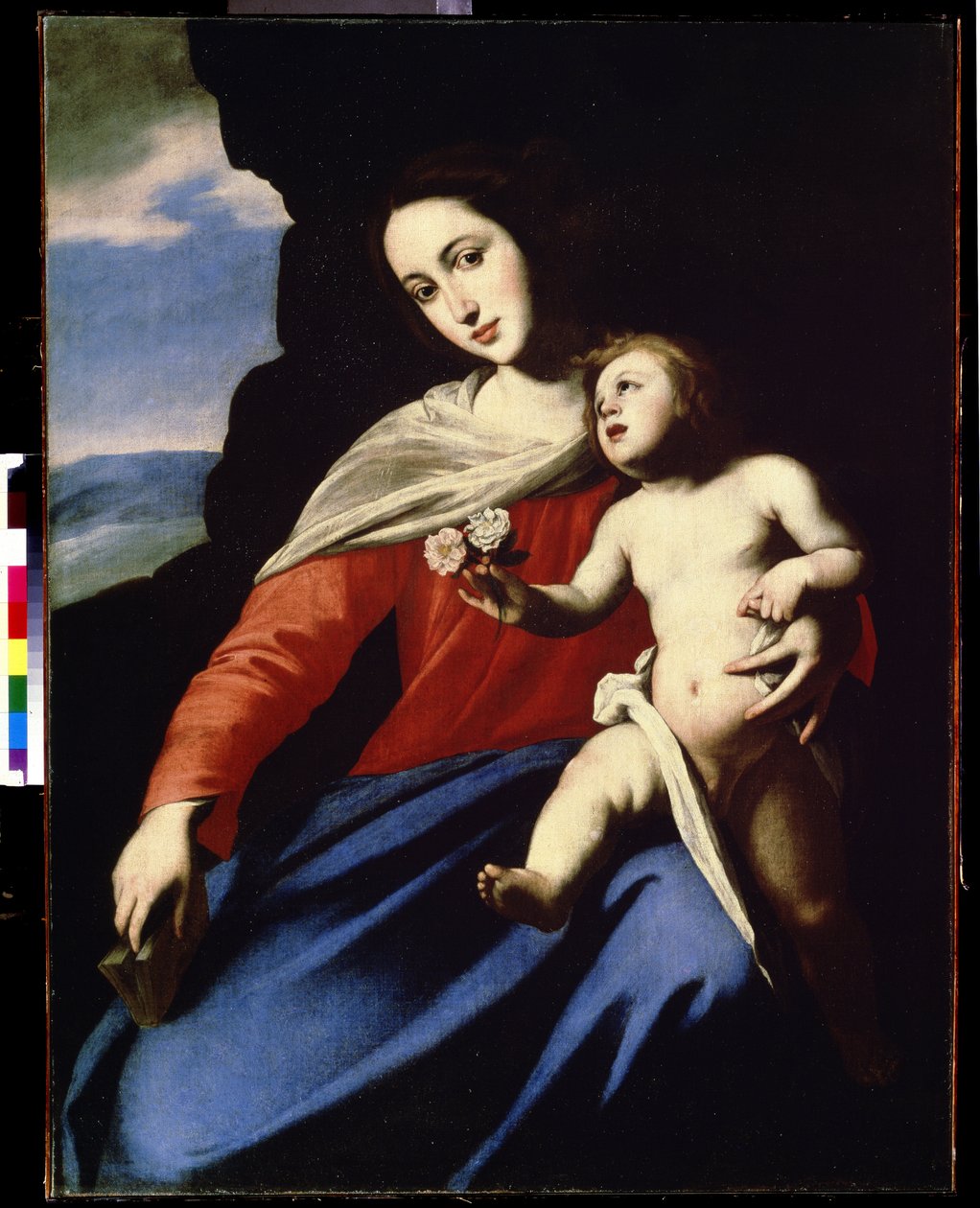 A Virgem e a Criança. Pintura por Massimo Stanzione (c. 1585-c. 1658). Óleo sobre tela de Massimo Stanzione