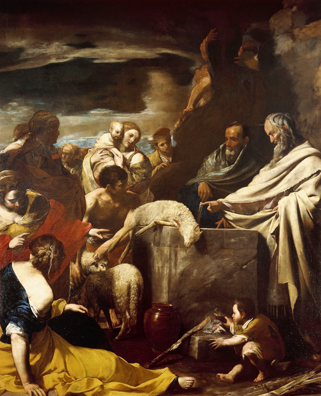 Sacrifício de Moisés (óleo sobre tela) de Massimo Stanzione