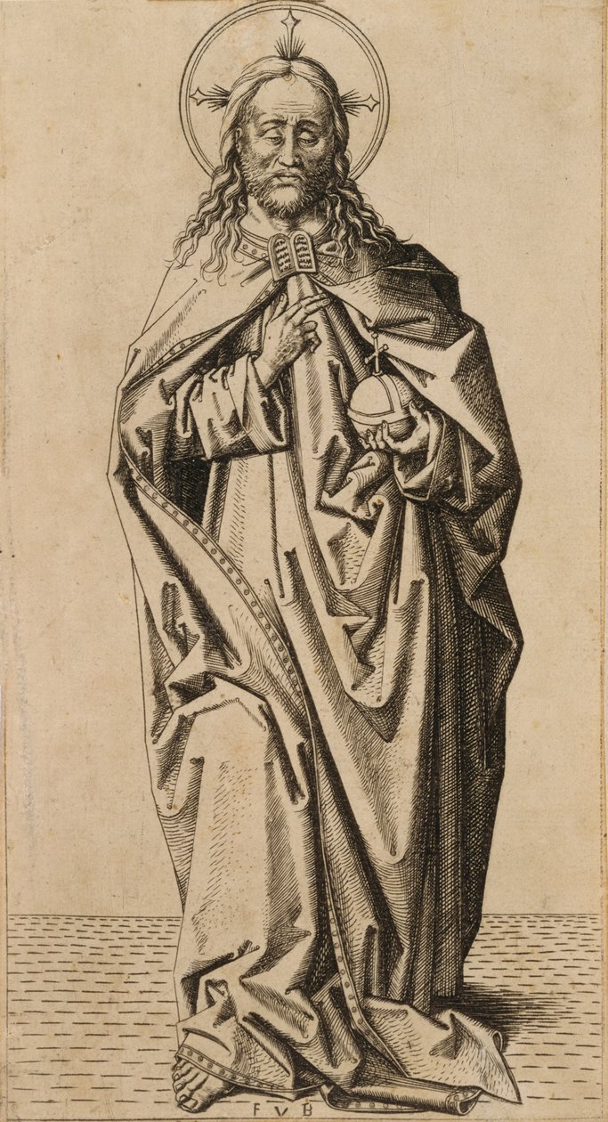 Cristo, da série Cristo e os Doze Apóstolos de Master F.V.B. fl.1480 1500 Master F.V.B. fl.1480 1500