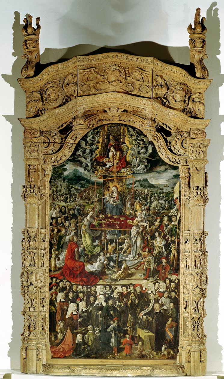 Em apenas verdadeiro equilíbrio de peso (verdadeiro peso, verdadeiras escalas) 1518 de Master of Amiens