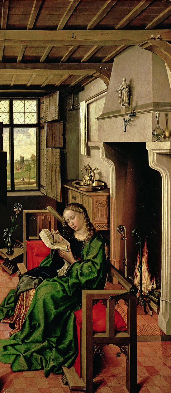 Santa Bárbara da ala direita do Retábulo de Werl, 1438 (ver também 68547) de Master of Flémalle