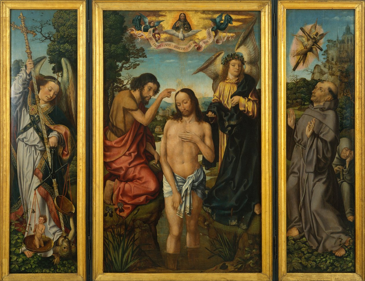 Tríptico do Batismo de Cristo de Master of Frankfurt