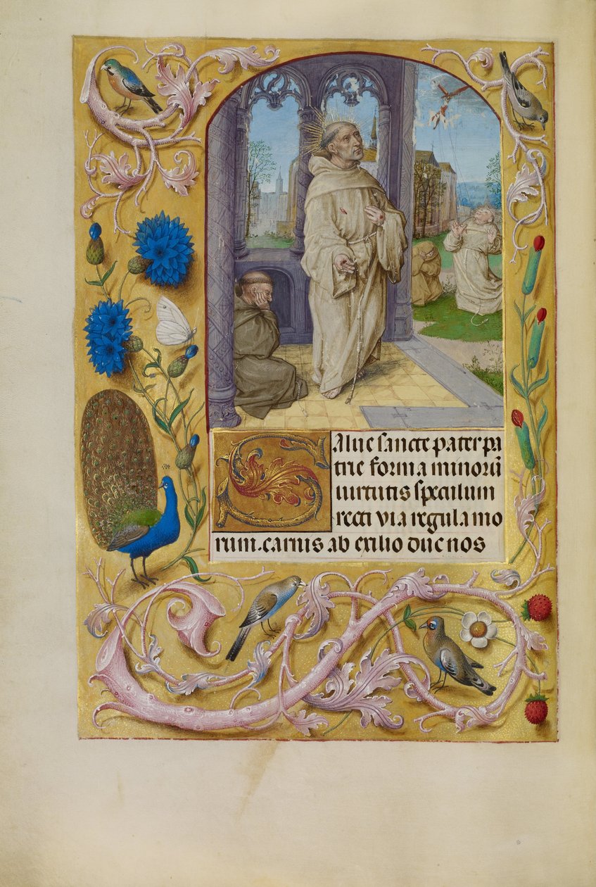 A estigmatização de São Francisco de Master of Lübeck the Bible