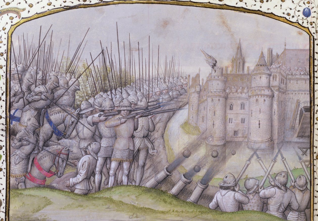 Ms 659 f.271 r. A Batalha de Avray em 1364, 1477 de Master of Mary of Burgundy