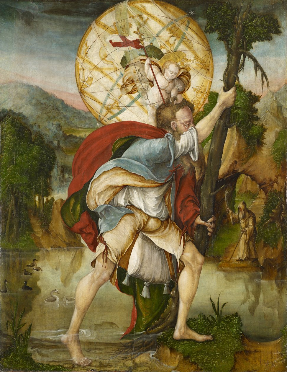 St. Christopher (tempera no painel) de Master of Messkirch