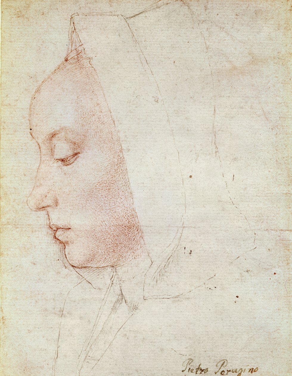 Perfil de uma mulher (pena e tinta marrom no papel) de Master of Moulins
