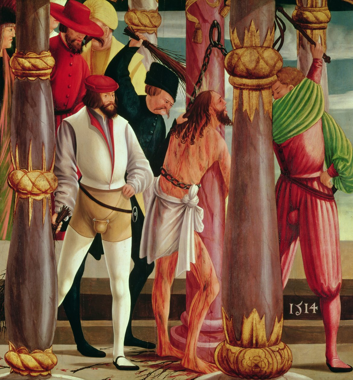 A Flagelação de Cristo, 1514 (tempera no painel) de Master of Okolicsno