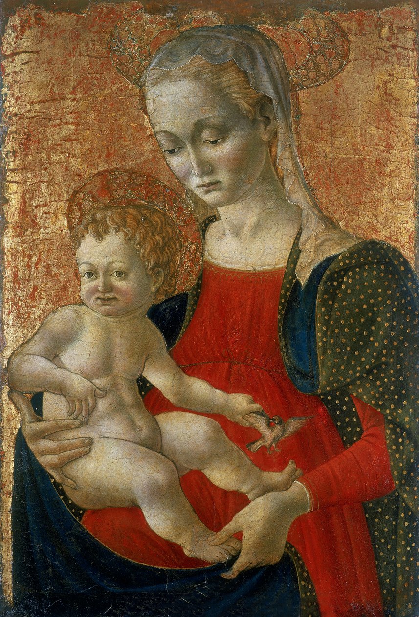 Madonna com criança, c.1440-1460 (tempera na madeira) de Master of Pratovecchio attr.to Master of Pratovecchio attr.to