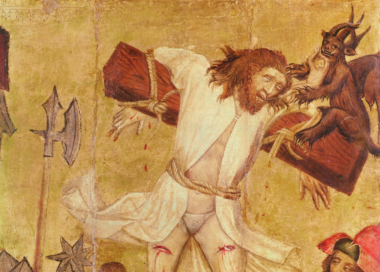 A Crucificação, c.1420 (detalhe) (têmpera sobre madeira) de Master of Raigern
