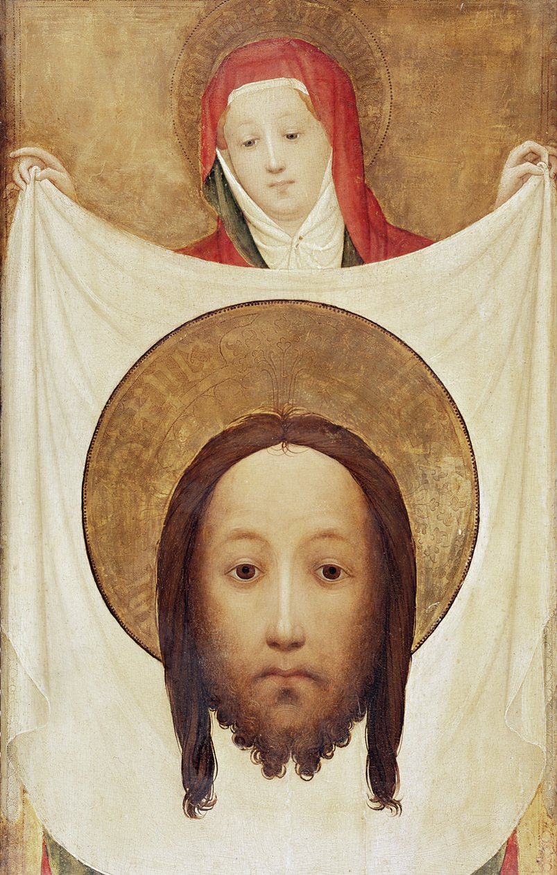 Santa Verônica com o Sudário, c.1420 (óleo sobre nogueira) de Master of Saint Veronica