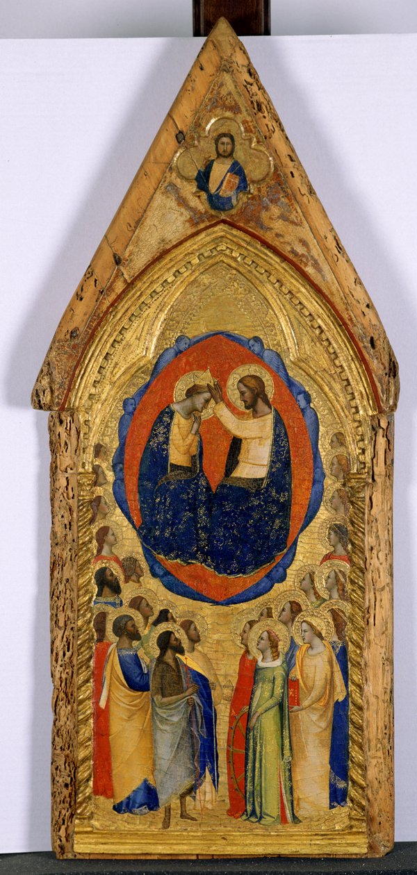Coroação da Virgem, c.1375-80 (têmpera sobre madeira de choupo) de Master of San Lucchese Master of San Lucchese