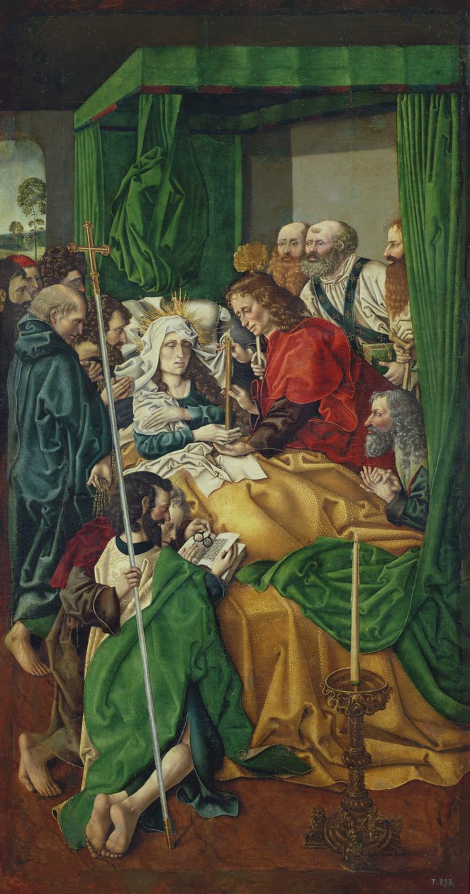 Morte da Virgem (óleo no painel transferido para a tela) de Master of Sisla