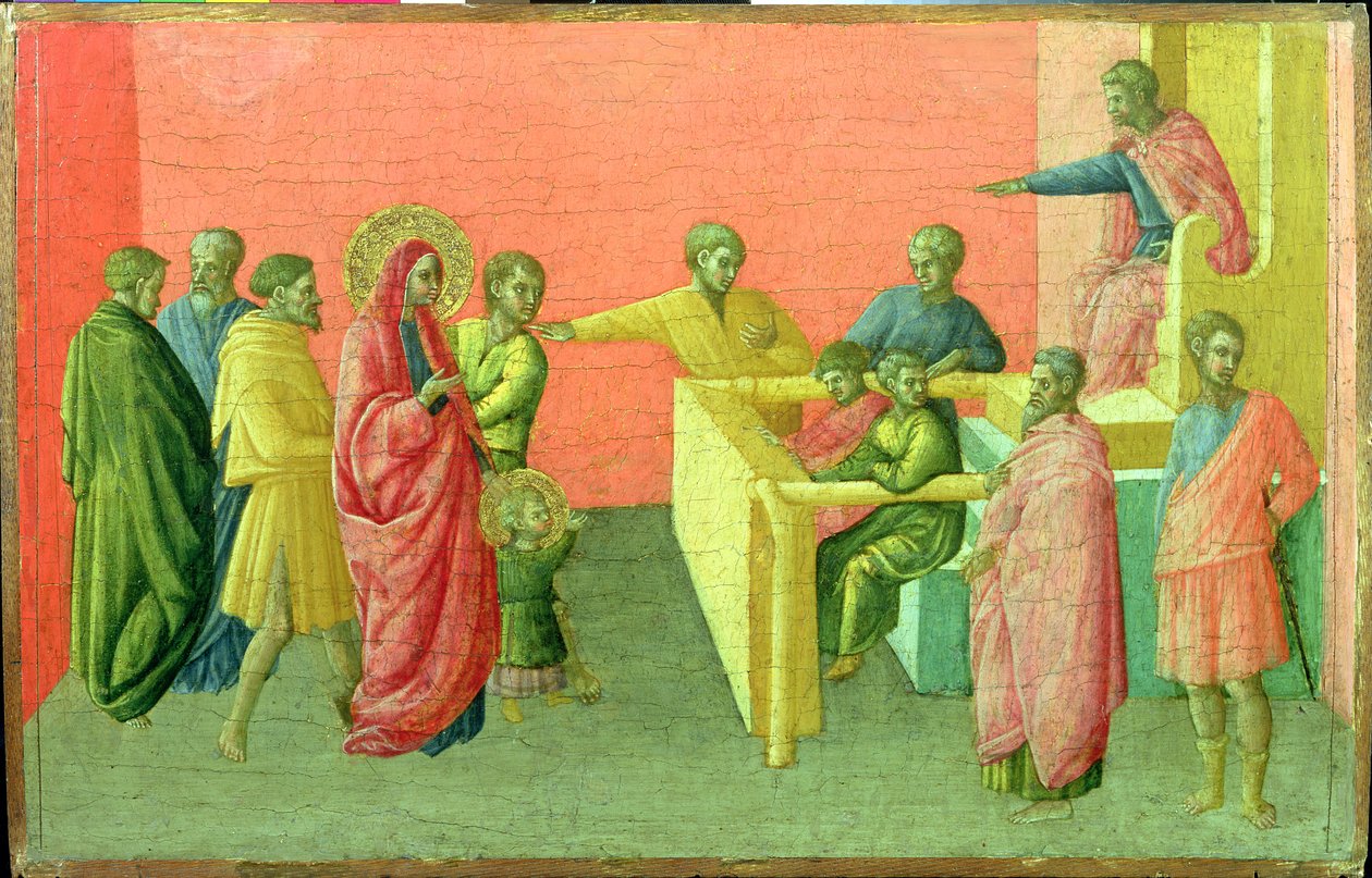 Os Santos Acusados de Abraçar o Cristianismo, 1400-50 (tempera e folha de ouro no painel) de Master of St. Julitta and St. Quiricus Master of St. Julitta and St. Quiricus