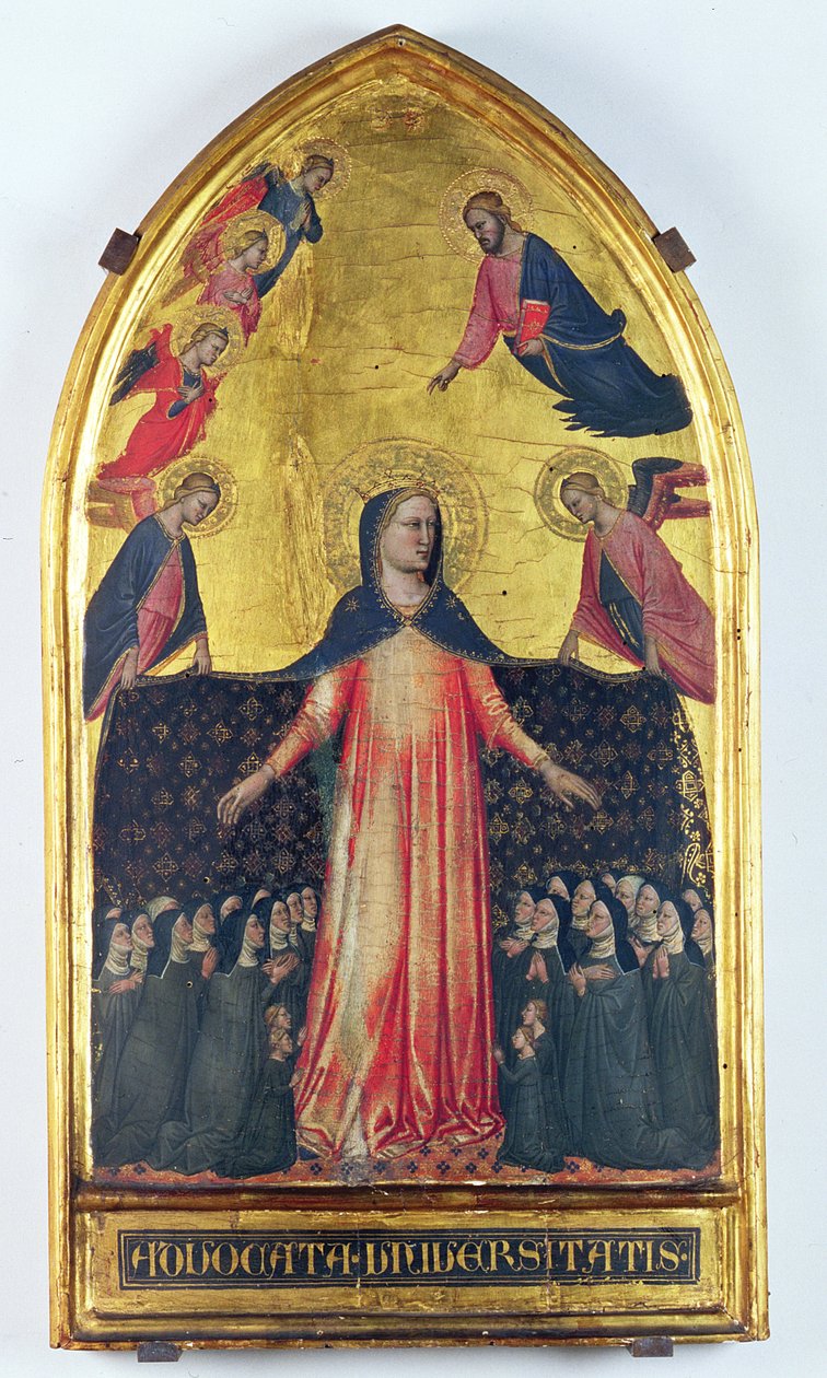 Madonna of Mercy (tempera no painel) de Master of the Accademia Madonna
