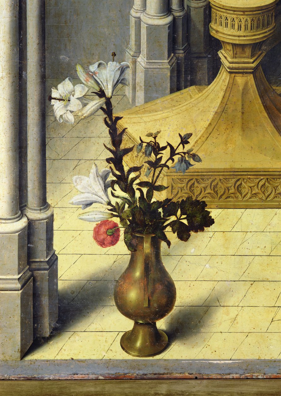 Vaso de flores. c.1445 (detalhe de 26541) de Master of the Aix Annunciation