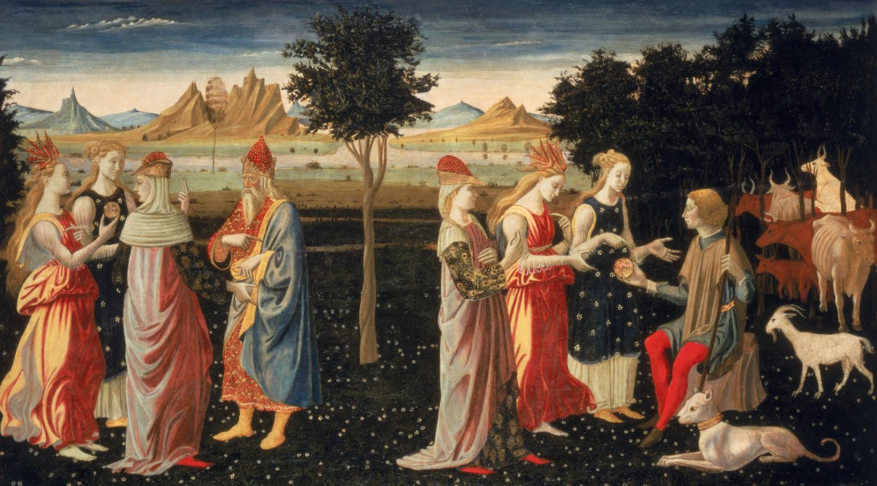 O Julgamento de Paris, c.1480 (tempera on canvas) de Master of the Argonaut Panels Master of the Argonaut Panels