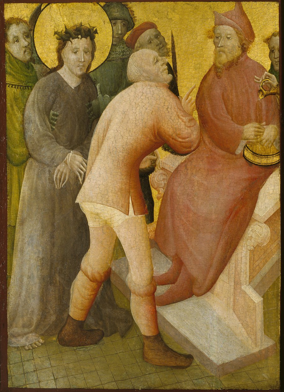 Cristo antes de Pilatos (têmpera e douradura no painel) de Master of the Bielefeld Altar
