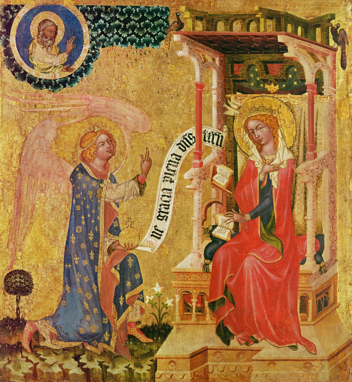 Anunciação, c.1350 (têmpera sobre madeira) de Master of the Cycle of Vyssi Brod