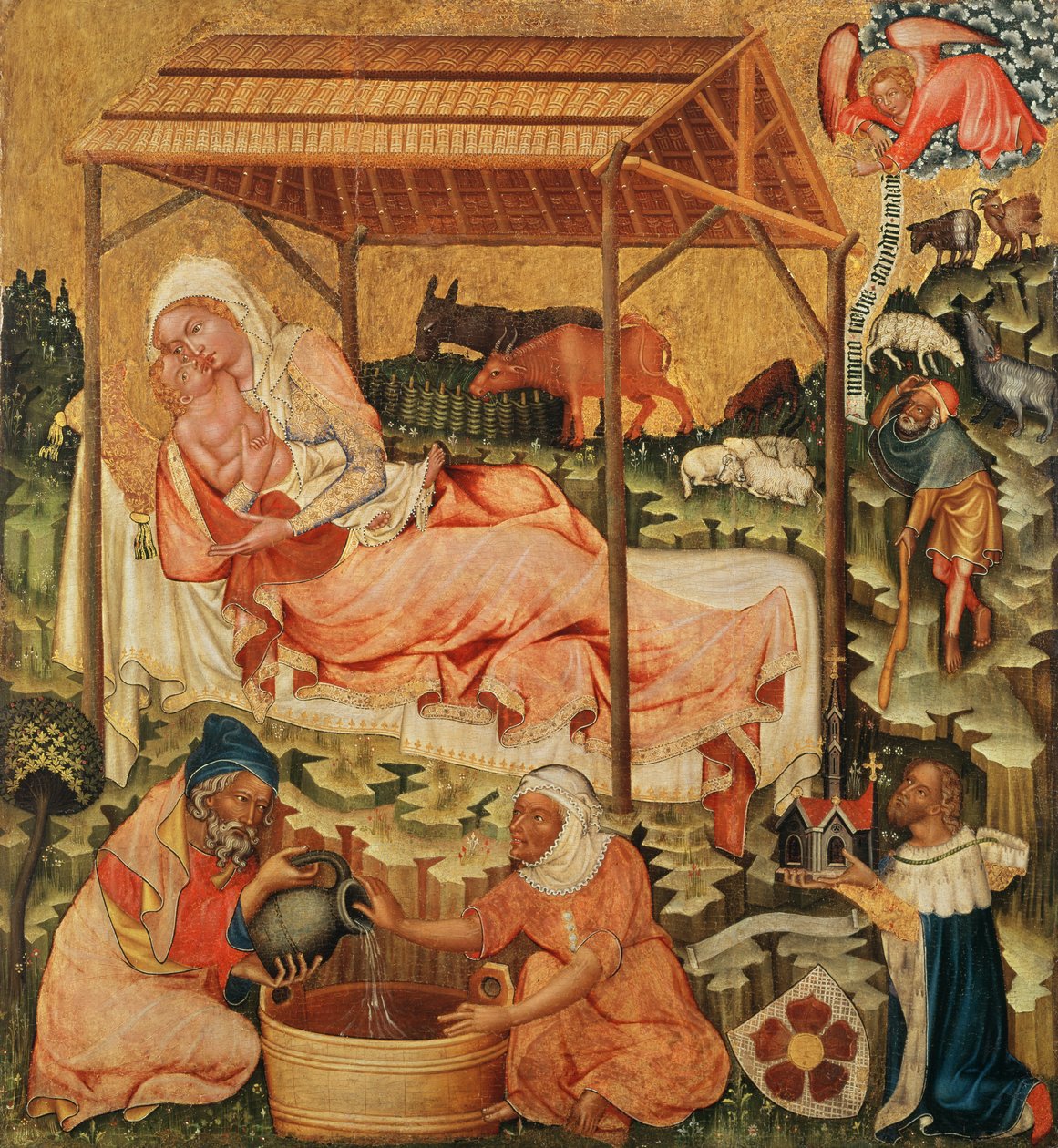 Natividade, c.1350 (têmpera sobre madeira) de Master of the Cycle of Vyssi Brod