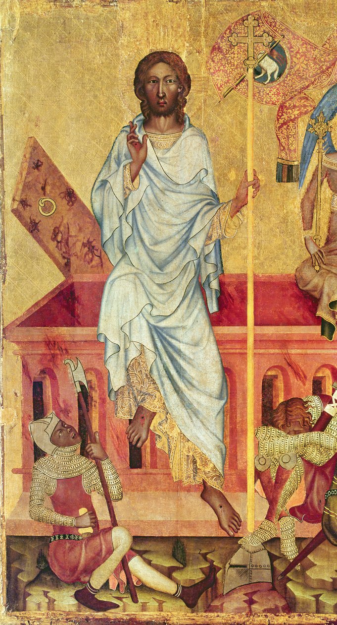 Ressurreição de Cristo, c.1350 (têmpera no painel) (detalhe de 156876) de Master of the Cycle of Vyssi Brod