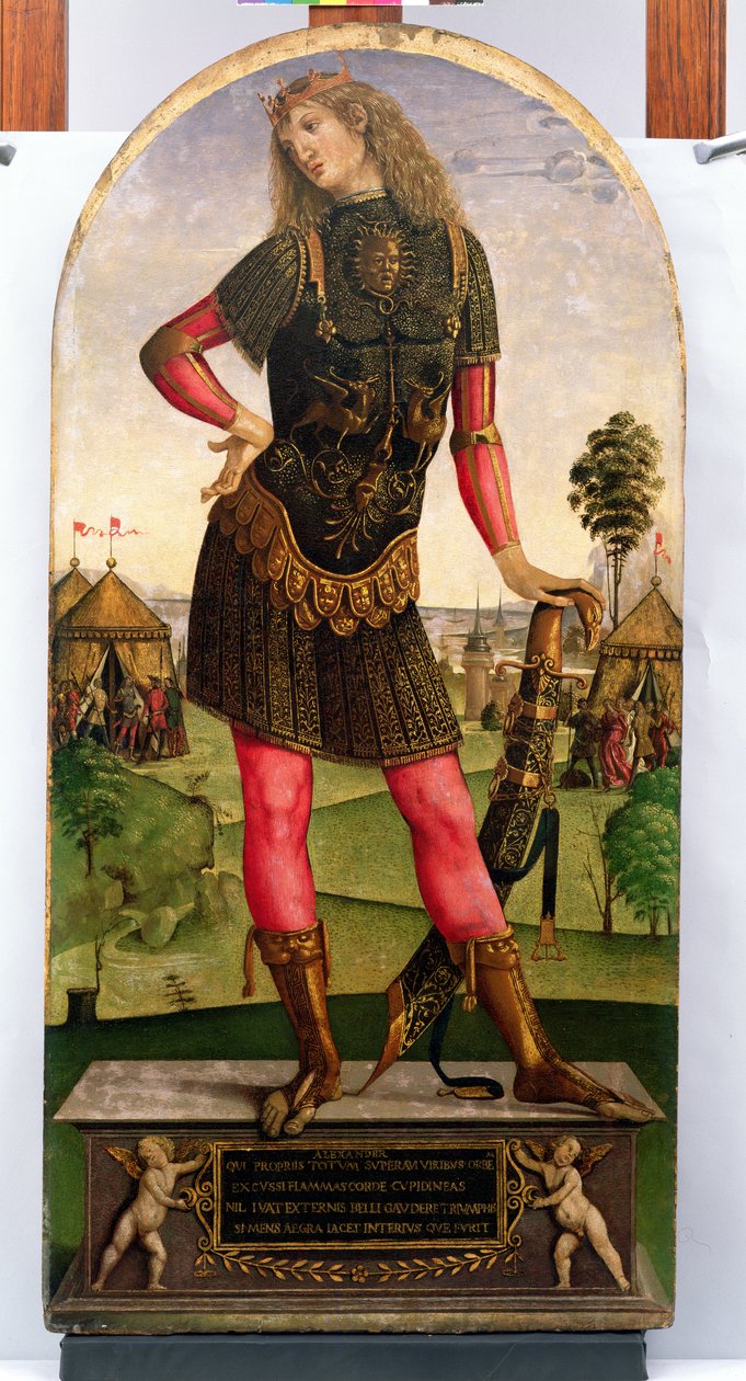 Alexandre, o Grande (356-323 aC) (têmpera no painel) de Master of Griselda