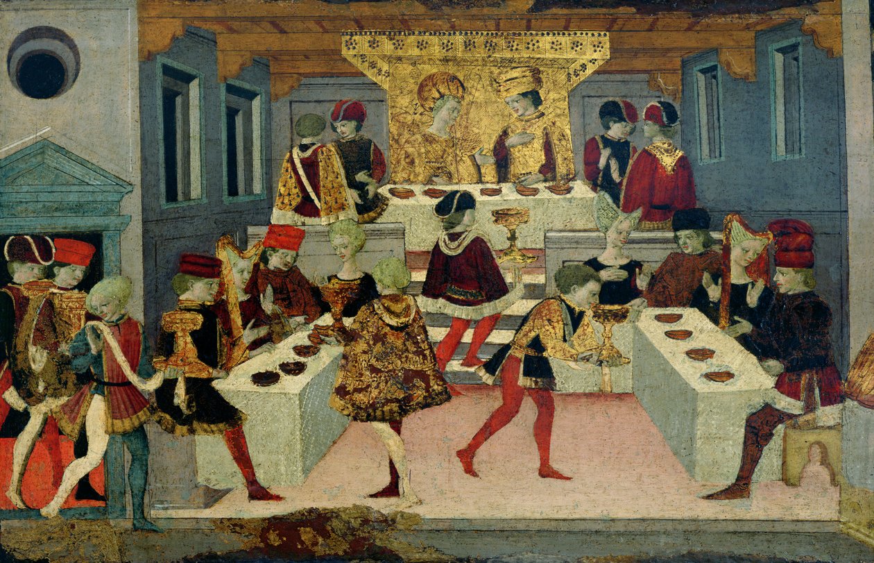 A história de Alatiel Tavoli: detalhe do banquete (detalhe de 61024) de Master of the Jarves Chest