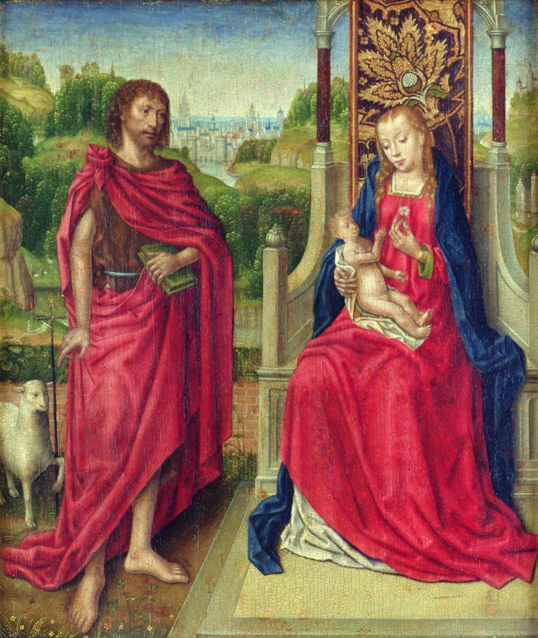Madonna e criança com São João Batista, c.1480-90 de Master of the Legend of St. Ursula