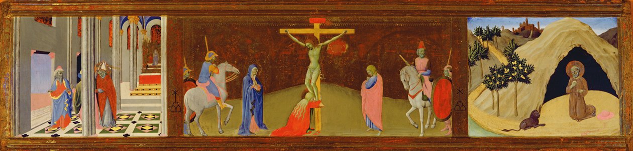Tríptico da Crucificação, 1436 (têmpera no painel) de Master of the Osservanza