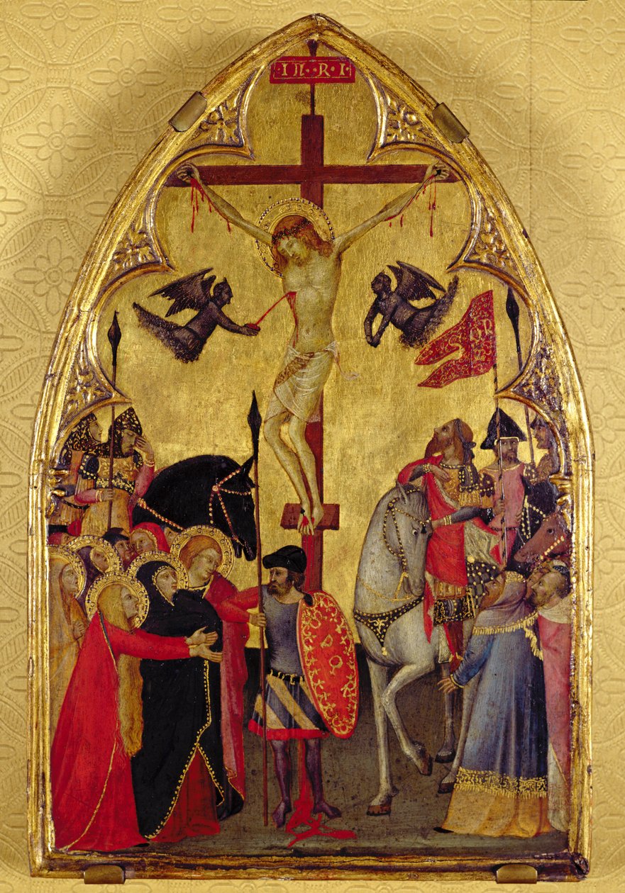 A Crucificação (ouro e têmpera no painel) de Master of the Pieta