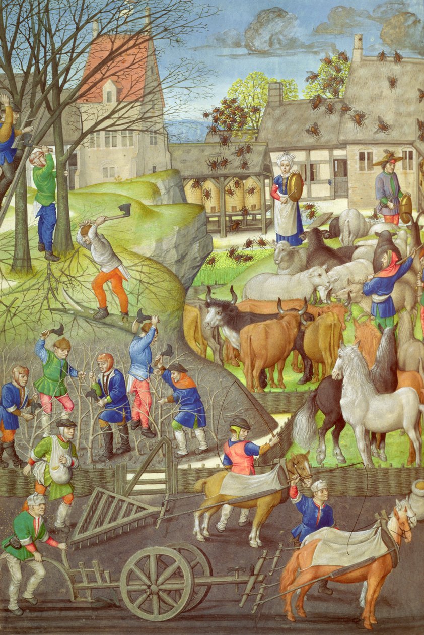 Ms 311, fol.41v Ilustração aos Georgics por Virgil, c.1500 de Master of the Prayer Books