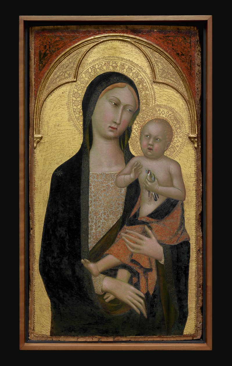 Virgem e Criança, c.1340-50 (tempera e folha de ouro em madeira) de Master of the Straus Madonna