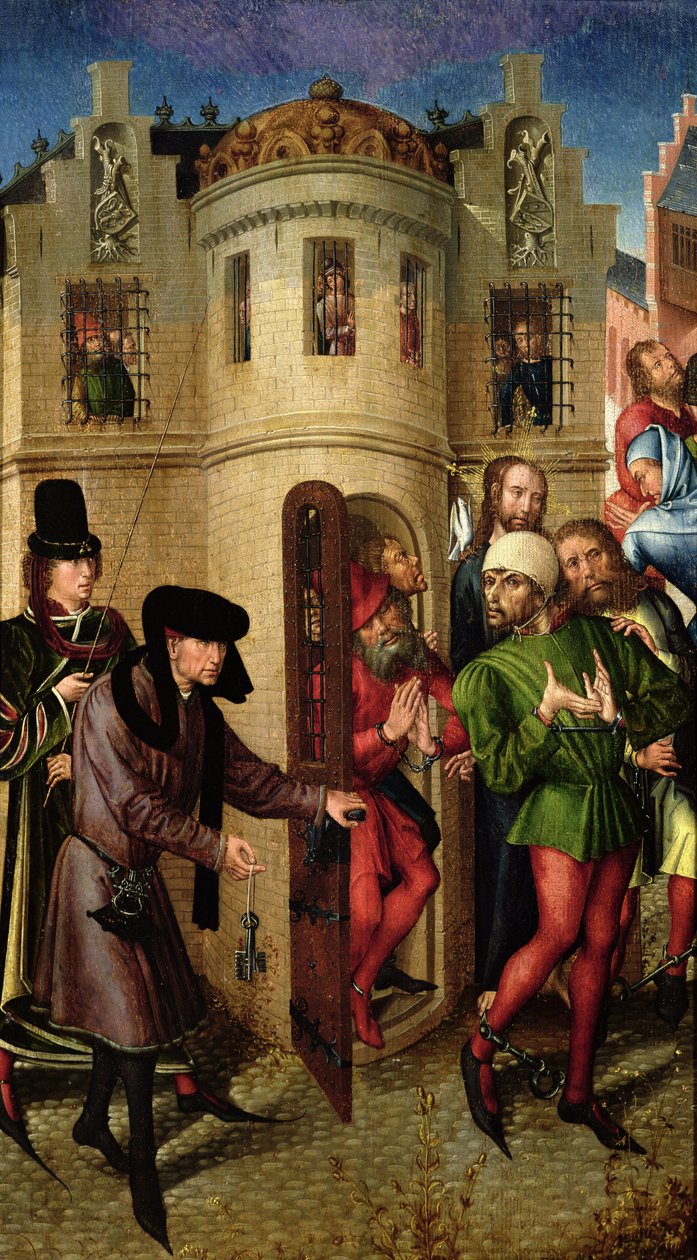 A Libertação dos Prisioneiros, c.1470 de Master of the View of St. Gudule
